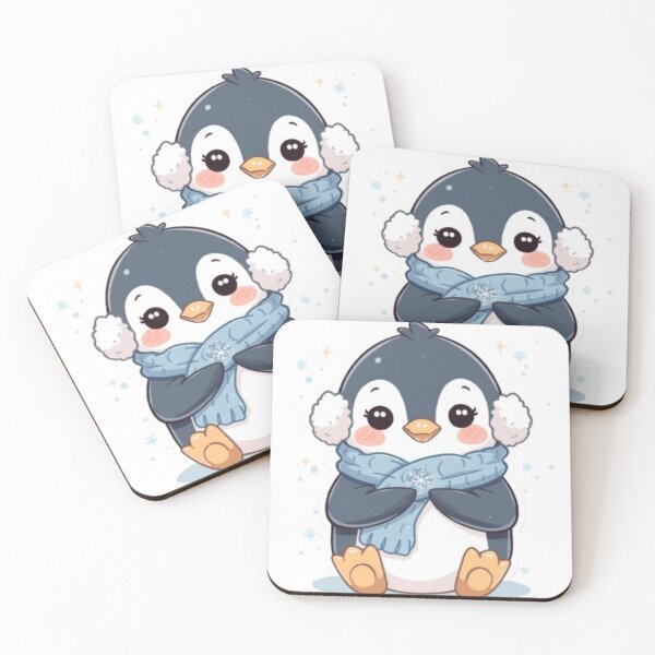 Item preview, Cute Baby Penguin Winter Sticker | Kawaii Cozy Penguin designed and sold by Tiny-Doodle-Co.