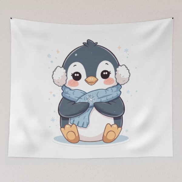Item preview, Cute Baby Penguin Winter Sticker | Kawaii Cozy Penguin designed and sold by Tiny-Doodle-Co.