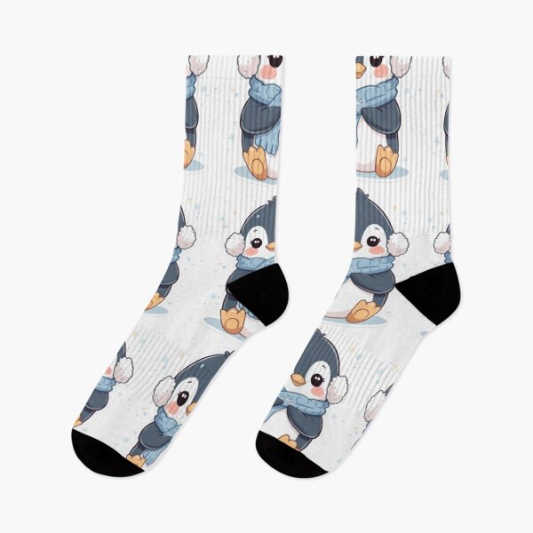 Item preview, Cute Baby Penguin Winter Sticker | Kawaii Cozy Penguin designed and sold by Tiny-Doodle-Co.