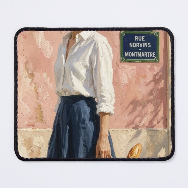 Item preview, Morning on Rue Norvins – Parisian Street Corner Art Print designed and sold by CARRAANN.