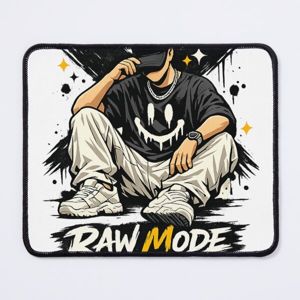 Item preview, RAW MODE Anti Design Streetwear Graphic T-Shirt | Urban Graffiti Y2K Oversized Fashion | Anonymous Boy Vector Illustration | Premium Streetwear Tee Design designed and sold by zdzdesigner.