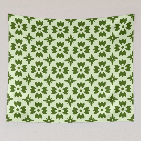 Item preview, Minimalist Sage Green Flower Tile designed and sold by ​Jyoti Digital Artist.