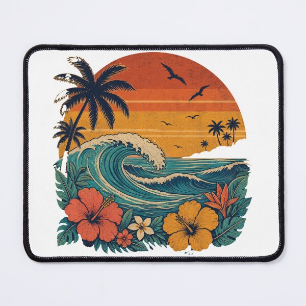 Item preview, Retro Surf Escape | Vintage Beach Sunset Surf Graphic T-Shirt designed and sold by rushaib.