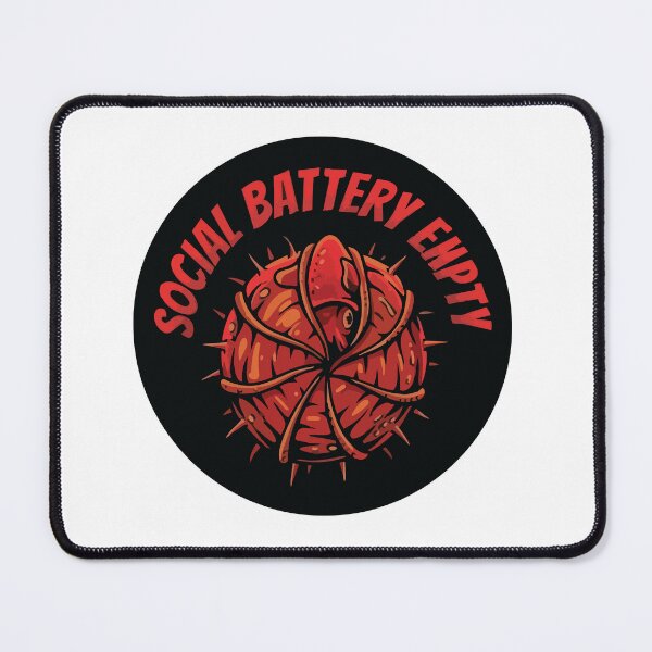 Item preview, Social Battery Empty Pop Art Vampire Squid designed and sold by Arc2020.