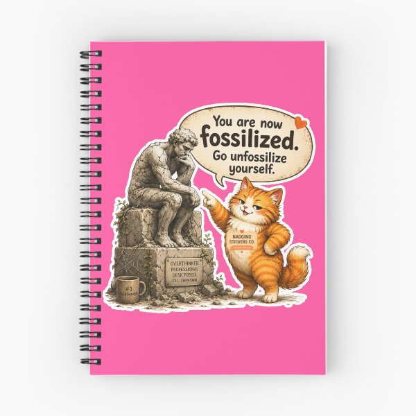 Item preview, NAGGING CAT BY NAGGINGSTICKERSCO. YOU ARE NOW FOSSILIZED. GO UNFOSSILIZE YOURSELF. COLLECTION | ELECTRIC PINK Edition | No.01 designed and sold by LaMaisonOfMY.