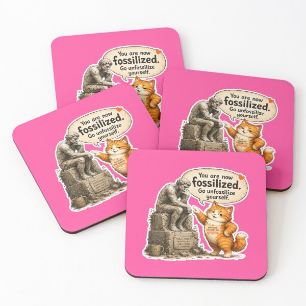 Item preview, NAGGING CAT BY NAGGINGSTICKERSCO. YOU ARE NOW FOSSILIZED. GO UNFOSSILIZE YOURSELF. COLLECTION | ELECTRIC PINK Edition | No.01 designed and sold by LaMaisonOfMY.