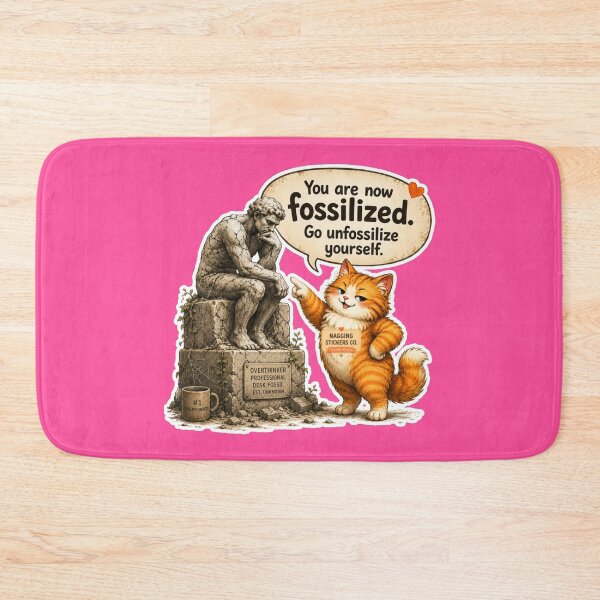 Item preview, NAGGING CAT BY NAGGINGSTICKERSCO. YOU ARE NOW FOSSILIZED. GO UNFOSSILIZE YOURSELF. COLLECTION | ELECTRIC PINK Edition | No.01 designed and sold by LaMaisonOfMY.