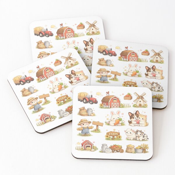 Item preview, Cute Kawaii Farm Animals Red Barn Windmill Tractor Aesthetic designed and sold by Rehnair.