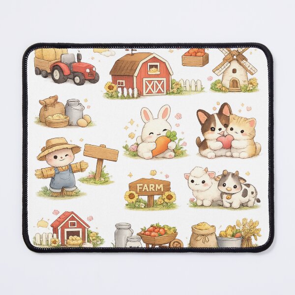 Item preview, Cute Kawaii Farm Animals Red Barn Windmill Tractor Aesthetic designed and sold by Rehnair.
