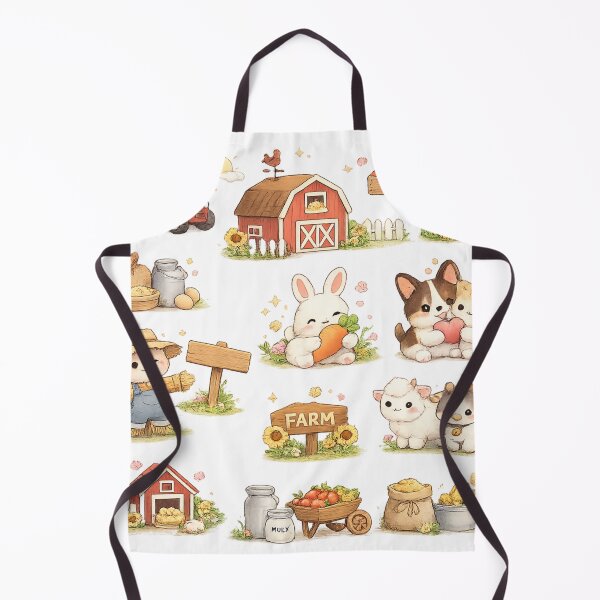 Item preview, Cute Kawaii Farm Animals Red Barn Windmill Tractor Aesthetic designed and sold by Rehnair.