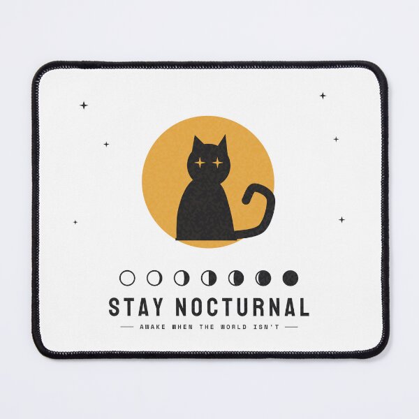 Item preview, Stay Nocturnal — Black Cat and Moon Phases designed and sold by NEXTFORMSTUDIO.