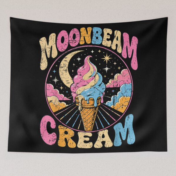 Item preview, Moonbeam Ice Cream Retro Groovy Vintage Crescent Moon Summer Aesthetic Graphic designed and sold by EricCotanori.