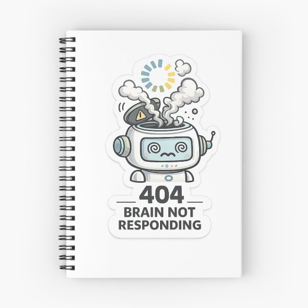 Item preview, 404 Brain Not Responding Sticker designed and sold by CodePaws Creations.