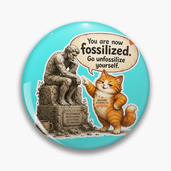 Item preview, NAGGING CAT BY NAGGINGSTICKERSCO. YOU ARE NOW FOSSILIZED. GO UNFOSSILIZE YOURSELF. COLLECTION | AQUA Edition | No.01 designed and sold by LaMaisonOfMY.