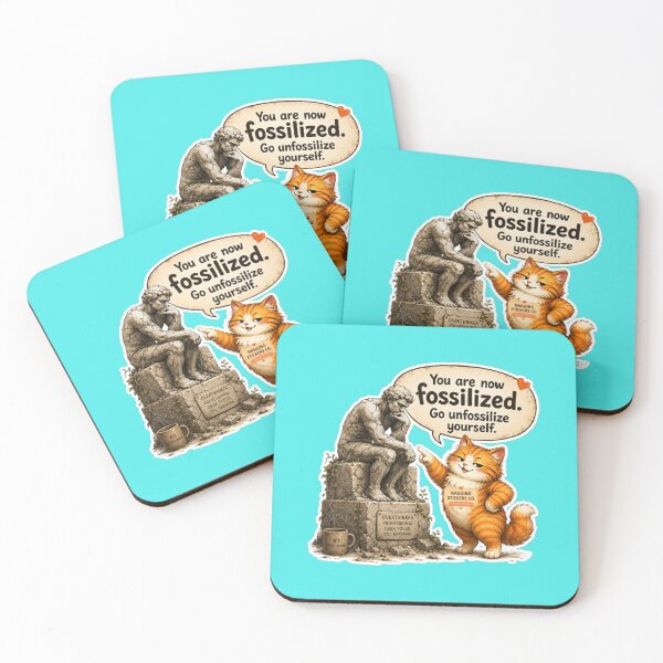 Item preview, NAGGING CAT BY NAGGINGSTICKERSCO. YOU ARE NOW FOSSILIZED. GO UNFOSSILIZE YOURSELF. COLLECTION | AQUA Edition | No.01 designed and sold by LaMaisonOfMY.