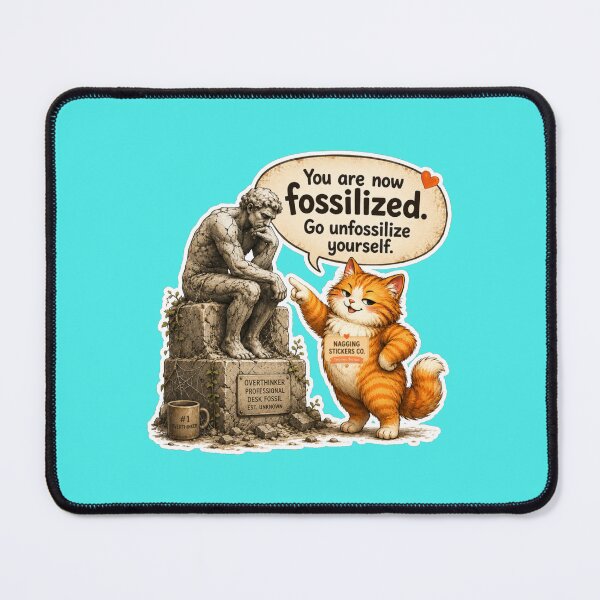 Item preview, NAGGING CAT BY NAGGINGSTICKERSCO. YOU ARE NOW FOSSILIZED. GO UNFOSSILIZE YOURSELF. COLLECTION | AQUA Edition | No.01 designed and sold by LaMaisonOfMY.