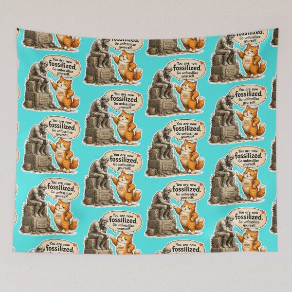 Item preview, NAGGING CAT BY NAGGINGSTICKERSCO. YOU ARE NOW FOSSILIZED. GO UNFOSSILIZE YOURSELF. COLLECTION | AQUA Edition | No.01 designed and sold by LaMaisonOfMY.