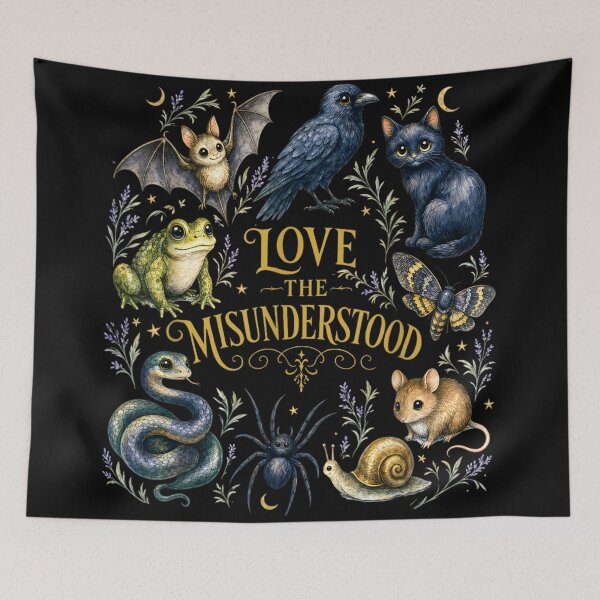 Item preview, Vintage Dark Academia Cottagecore Love The Misunderstood Witchy Animals Aesthetic Illustration designed and sold by DaphoLatara.