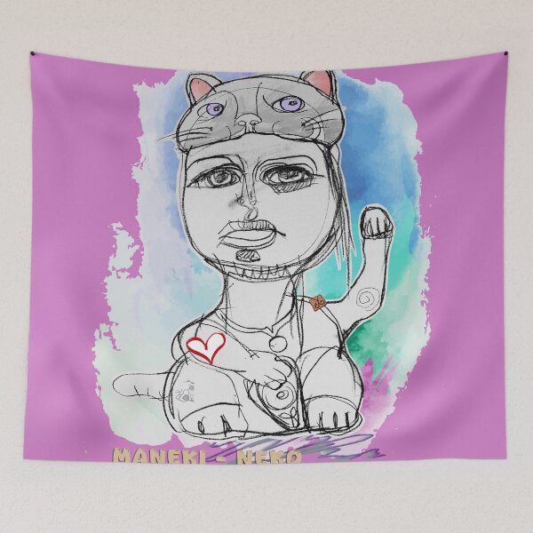 Item preview, She Is Her Own Maneki-Neko (Drawing by ACCI) V2 designed and sold by VanyssaGraphics.