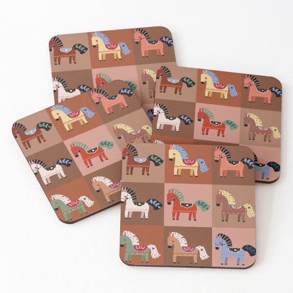 Item preview, Nordic Folk Art Dala Horse Pattern Illustration   designed and sold by the-myro.