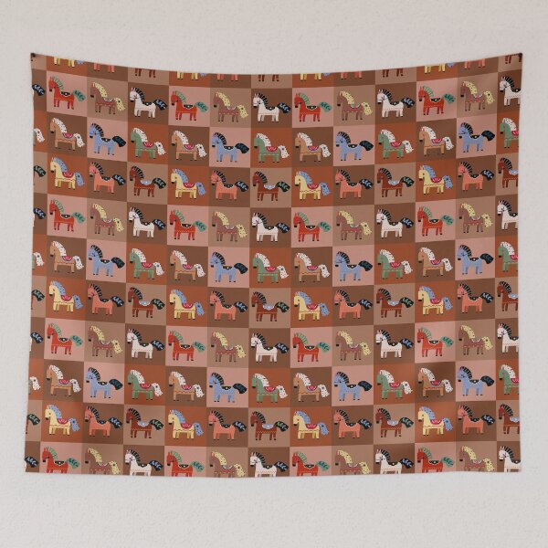 Item preview, Nordic Folk Art Dala Horse Pattern Illustration   designed and sold by the-myro.