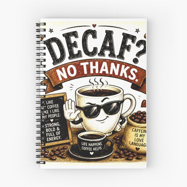 Item preview, Decaf? No Thanks. | Funny Coffee Lover Vintage Graphic designed and sold by SlanPOD.