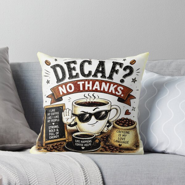 Item preview, Decaf? No Thanks. | Funny Coffee Lover Vintage Graphic designed and sold by SlanPOD.