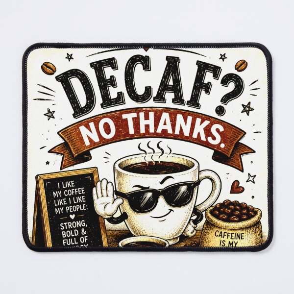 Item preview, Decaf? No Thanks. | Funny Coffee Lover Vintage Graphic designed and sold by SlanPOD.