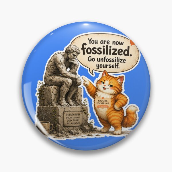 Item preview, NAGGING CAT BY NAGGINGSTICKERSCO. YOU ARE NOW FOSSILIZED. GO UNFOSSILIZE YOURSELF. COLLECTION | ELECTRIC BLUE Edition | No.01 designed and sold by LaMaisonOfMY.