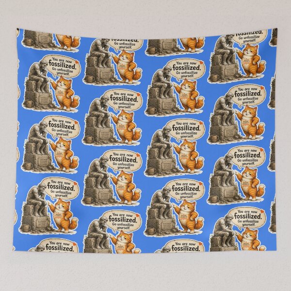 Item preview, NAGGING CAT BY NAGGINGSTICKERSCO. YOU ARE NOW FOSSILIZED. GO UNFOSSILIZE YOURSELF. COLLECTION | ELECTRIC BLUE Edition | No.01 designed and sold by LaMaisonOfMY.