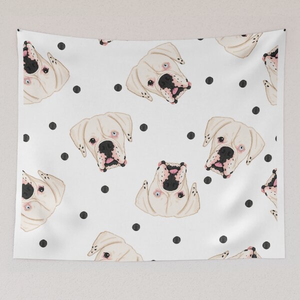 Item preview, White Boxer Marker Tossed Dot designed and sold by Pelch Art Studio.