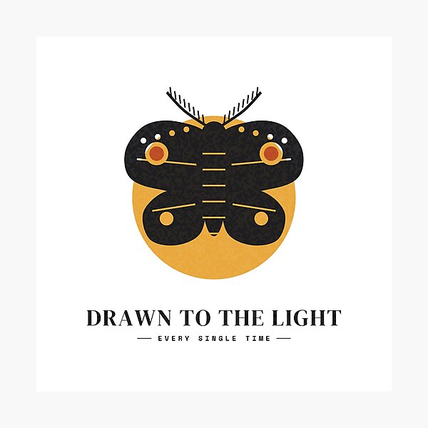 Item preview, Drawn To The Light — Moth and Moon Dark Academia designed and sold by NEXTFORMSTUDIO.