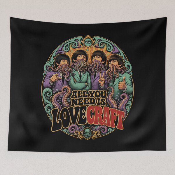Artikelvorschau, Lovecraft Fab Four – Verziertes Tentakel Lovecraft entworfen und verkauft von Fenay Designs.