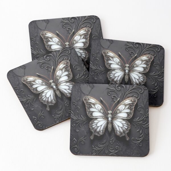 Item preview, White Pearl and Bronze Gothic Butterfly 3D Jewel Design designed and sold by LuisWorks.