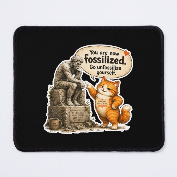 Item preview, NAGGING CAT BY NAGGINGSTICKERSCO. YOU ARE NOW FOSSILIZED. GO UNFOSSILIZE YOURSELF. COLLECTION | BLACK Edition | No.01 designed and sold by LaMaisonOfMY.