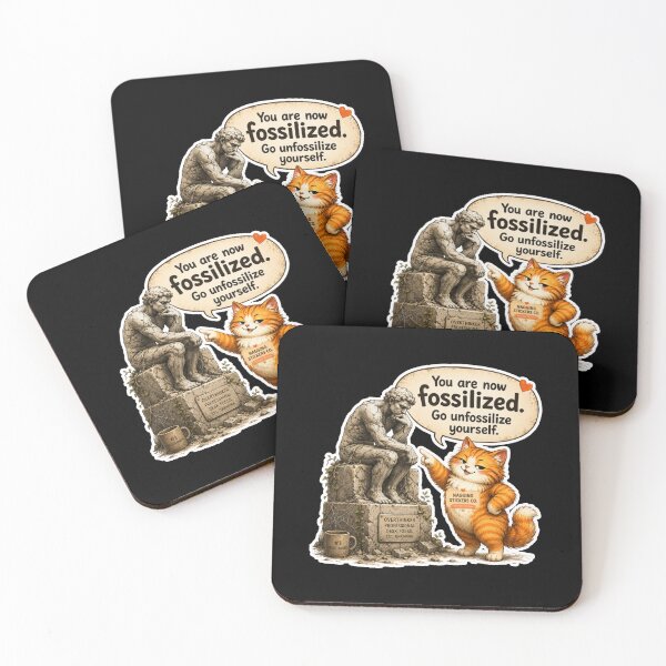 Item preview, NAGGING CAT BY NAGGINGSTICKERSCO. YOU ARE NOW FOSSILIZED. GO UNFOSSILIZE YOURSELF. COLLECTION | BLACK Edition | No.01 designed and sold by LaMaisonOfMY.