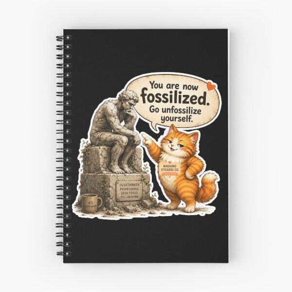 Item preview, NAGGING CAT BY NAGGINGSTICKERSCO. YOU ARE NOW FOSSILIZED. GO UNFOSSILIZE YOURSELF. COLLECTION | BLACK Edition | No.01 designed and sold by LaMaisonOfMY.