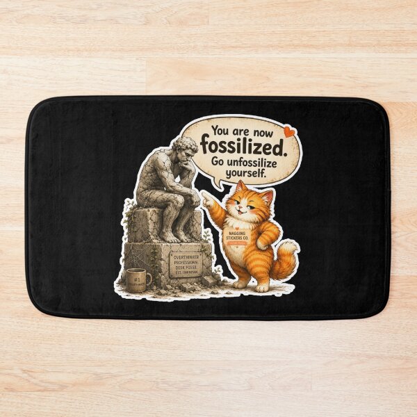 Item preview, NAGGING CAT BY NAGGINGSTICKERSCO. YOU ARE NOW FOSSILIZED. GO UNFOSSILIZE YOURSELF. COLLECTION | BLACK Edition | No.01 designed and sold by LaMaisonOfMY.