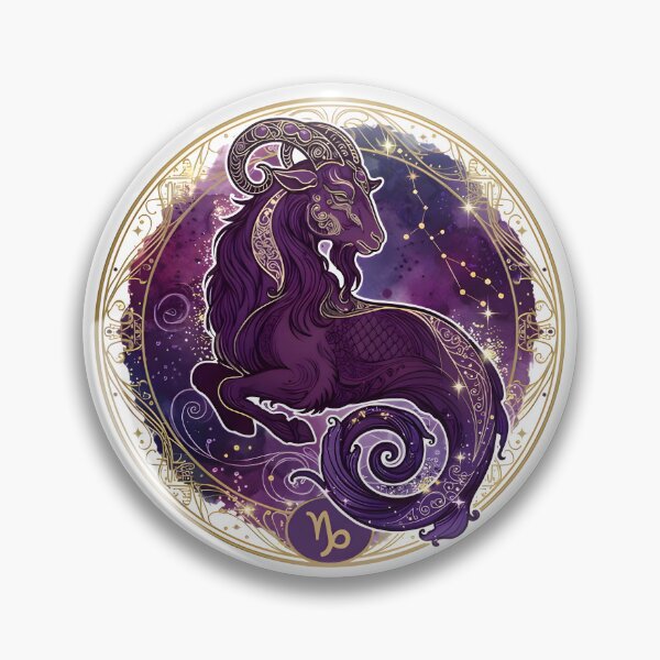 Item preview, Capricorn Mystical Purple Sea Goat designed and sold by Zodiac Celestial Art.
