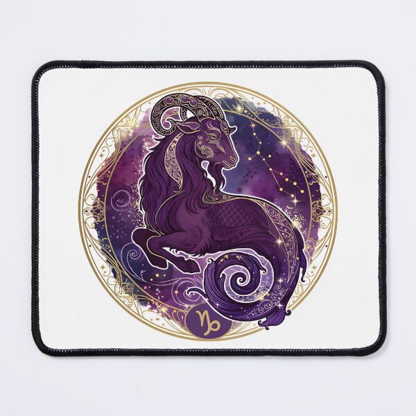 Item preview, Capricorn Mystical Purple Sea Goat designed and sold by Zodiac Celestial Art.