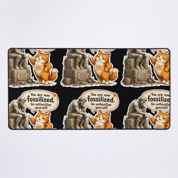 Item preview, NAGGING CAT BY NAGGINGSTICKERSCO. YOU ARE NOW FOSSILIZED. GO UNFOSSILIZE YOURSELF. COLLECTION | BLACK Edition | No.01 designed and sold by LaMaisonOfMY.