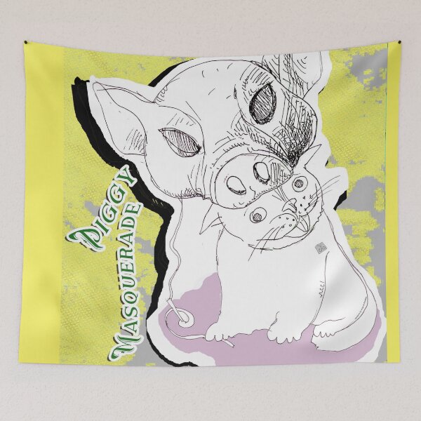 Item preview, Cat's Masquerade As A Piggy (drawing by ACCI)  designed and sold by VanyssaGraphics.