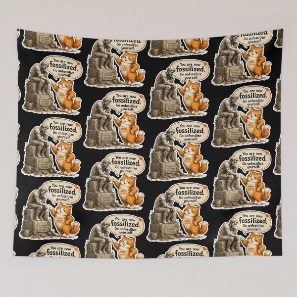 Item preview, NAGGING CAT BY NAGGINGSTICKERSCO. YOU ARE NOW FOSSILIZED. GO UNFOSSILIZE YOURSELF. COLLECTION | BLACK Edition | No.01 designed and sold by LaMaisonOfMY.