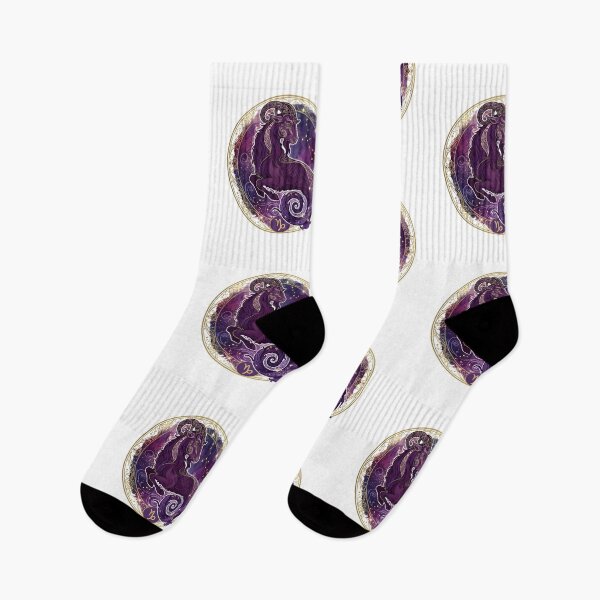 Item preview, Capricorn Mystical Purple Sea Goat designed and sold by Zodiac Celestial Art.