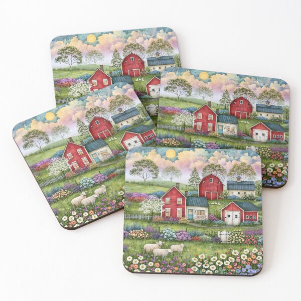 Item preview, Red Barns and Fluffy Clouds designed and sold by Blue Horse Photo Magic.