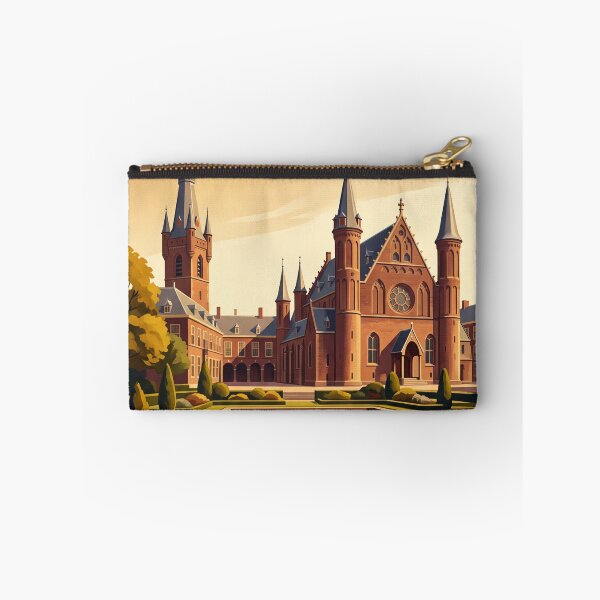 Item preview, The Hague Netherlands Vintage Travel Art – Peace Palace & Formal Gardens designed and sold by Bomax121.