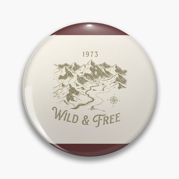 Item preview, Wild and Free 1973 Vintage Mountain Trail Hand Drawn Graphic designed and sold by eihabo.