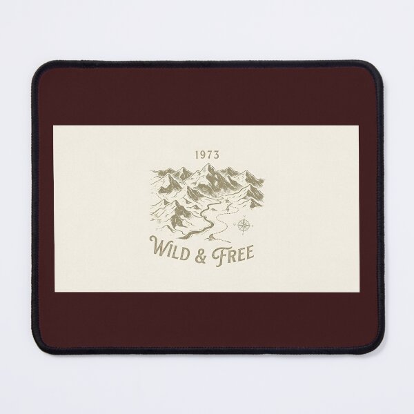 Item preview, Wild and Free 1973 Vintage Mountain Trail Hand Drawn Graphic designed and sold by eihabo.