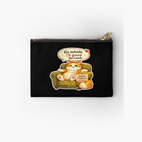 Item preview, NAGGING CAT BY NAGGINGSTICKERSCO. GO OUTSIDE. I'LL GUARD THE COUCH. COLLECTION | BLACK Edition | No.01 designed and sold by LaMaisonOfMY.