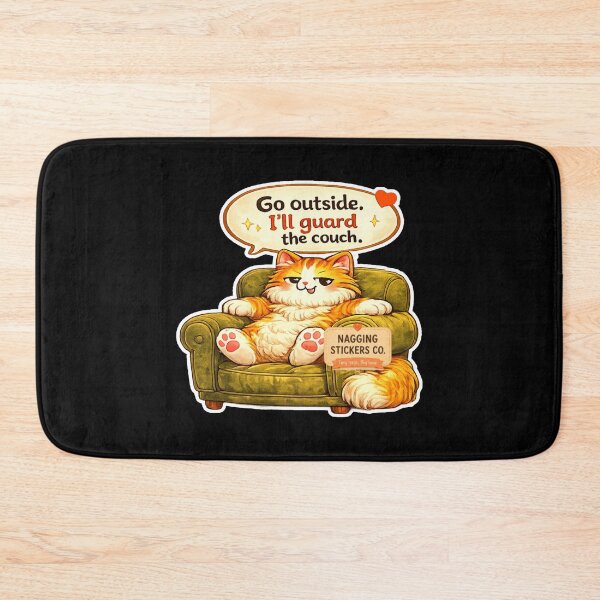 Item preview, NAGGING CAT BY NAGGINGSTICKERSCO. GO OUTSIDE. I'LL GUARD THE COUCH. COLLECTION | BLACK Edition | No.01 designed and sold by LaMaisonOfMY.
